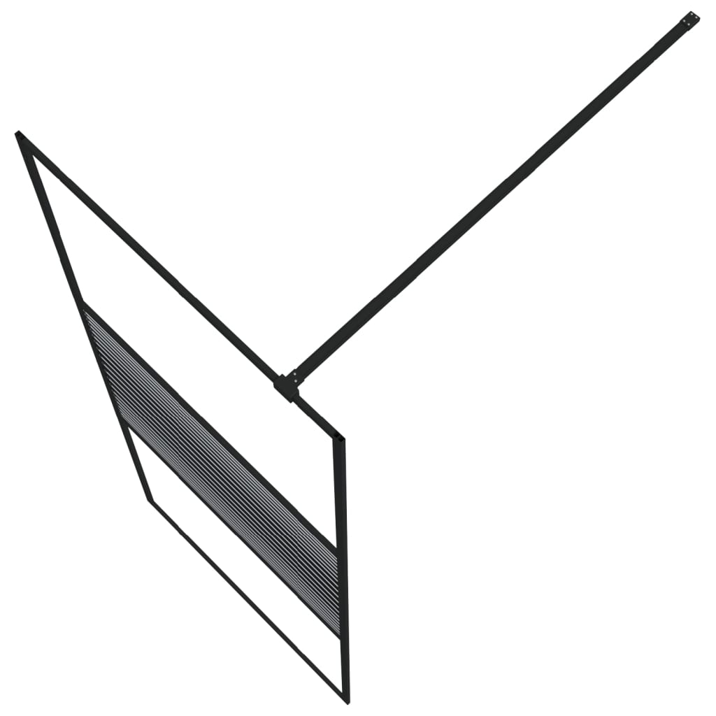 Pregrada za tuš crna 80 x 195 cm s prozirnim staklom ESG