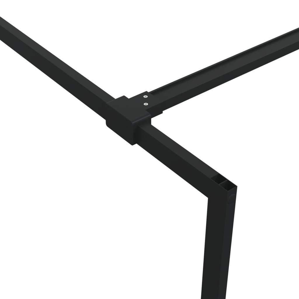 Pregrada za tuš crna 80 x 195 cm s prozirnim staklom ESG