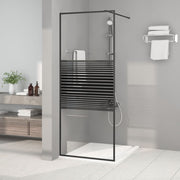 Pregrada za tuš crna 80 x 195 cm s prozirnim staklom ESG