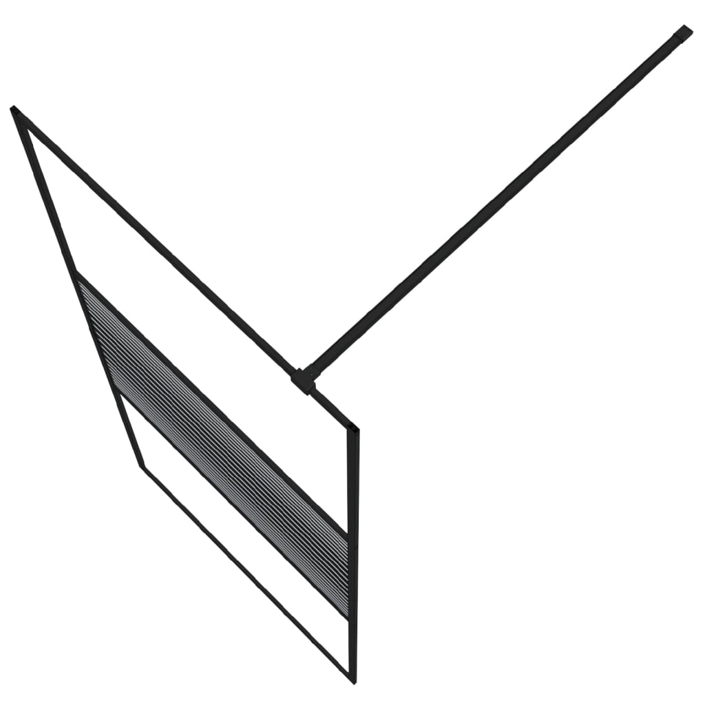 Pregrada za tuš crna 90 x 195 cm s prozirnim staklom ESG
