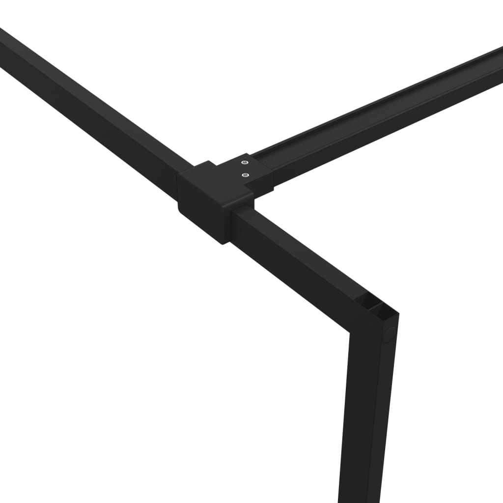 Pregrada za tuš crna 90 x 195 cm s prozirnim staklom ESG
