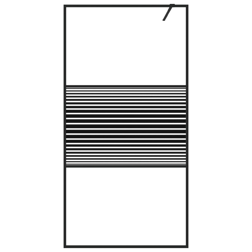 Pregrada za tuš crna 100 x 195 cm s prozirnim staklom ESG