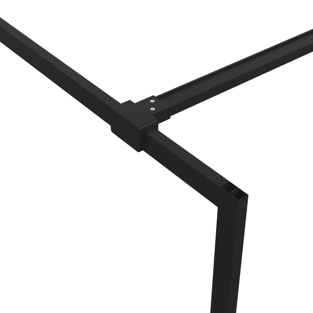 Pregrada za tuš crna 115 x 195 cm s prozirnim staklom ESG
