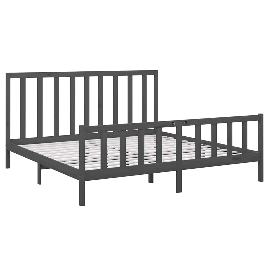 Okvir za krevet od masivne borovine sivi 200 x 200 cm