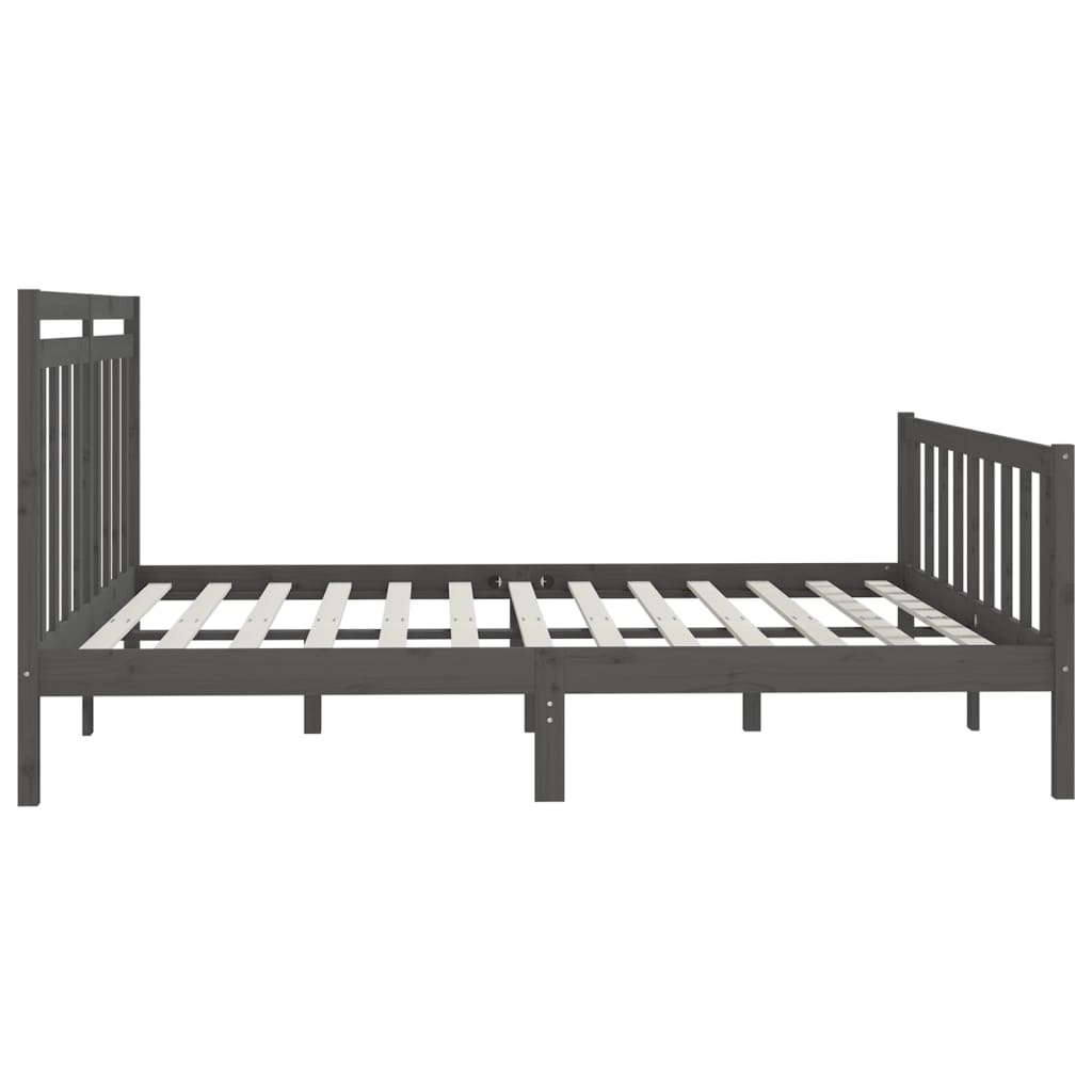 Okvir za krevet od masivne borovine sivi 200 x 200 cm