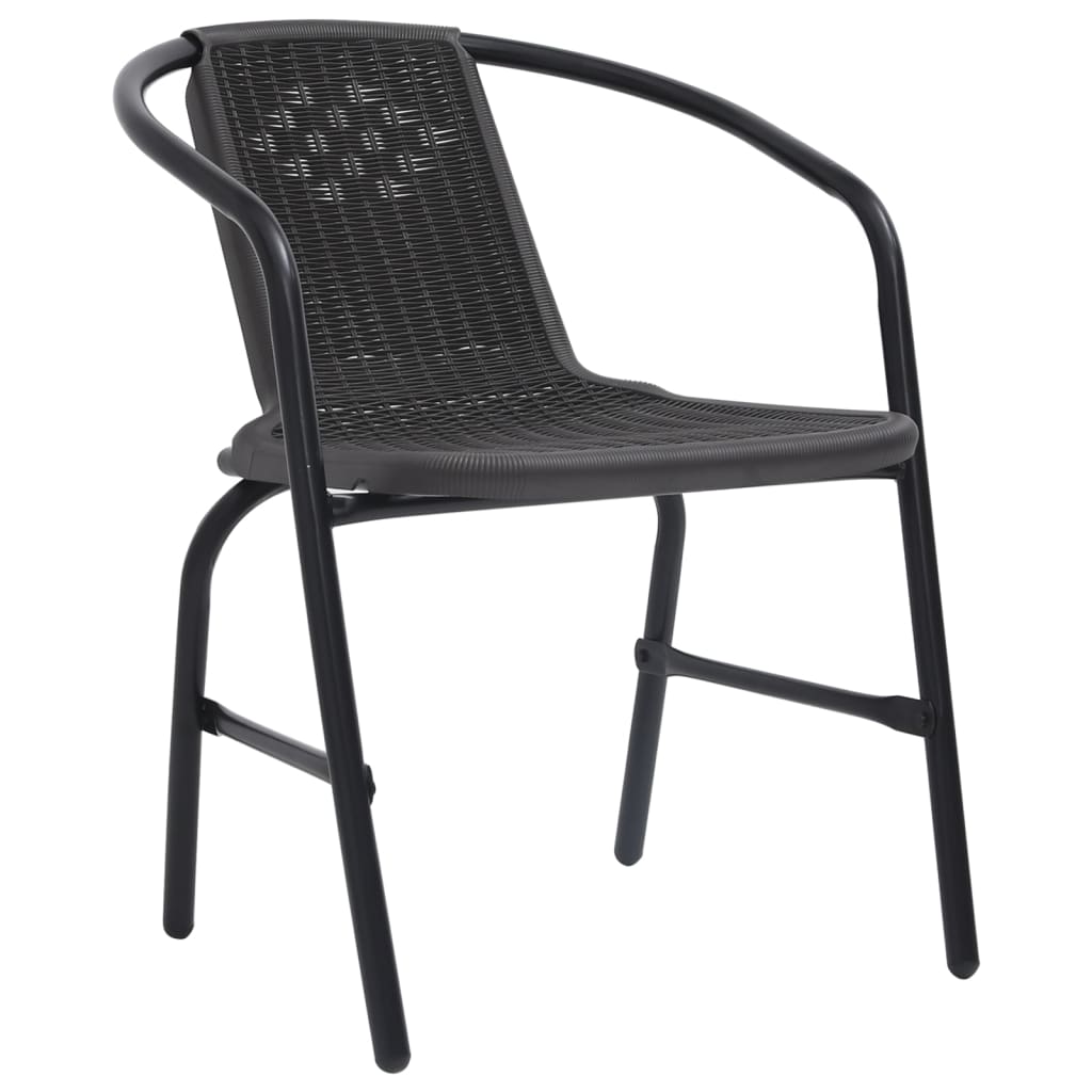 Vrtne stolice 4 kom od plastičnog ratana i čelika 110 kg
