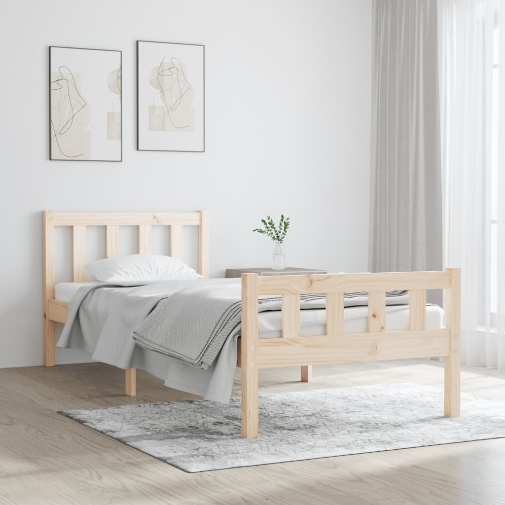Okvir za krevet od masivnog drva 75 x 190 cm jednokrevetni