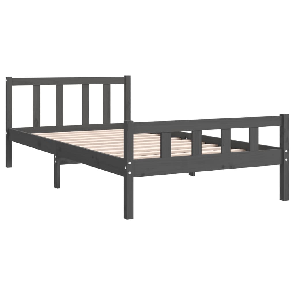 Okvir za krevet od masivnog drva sivi 100 x 200 cm