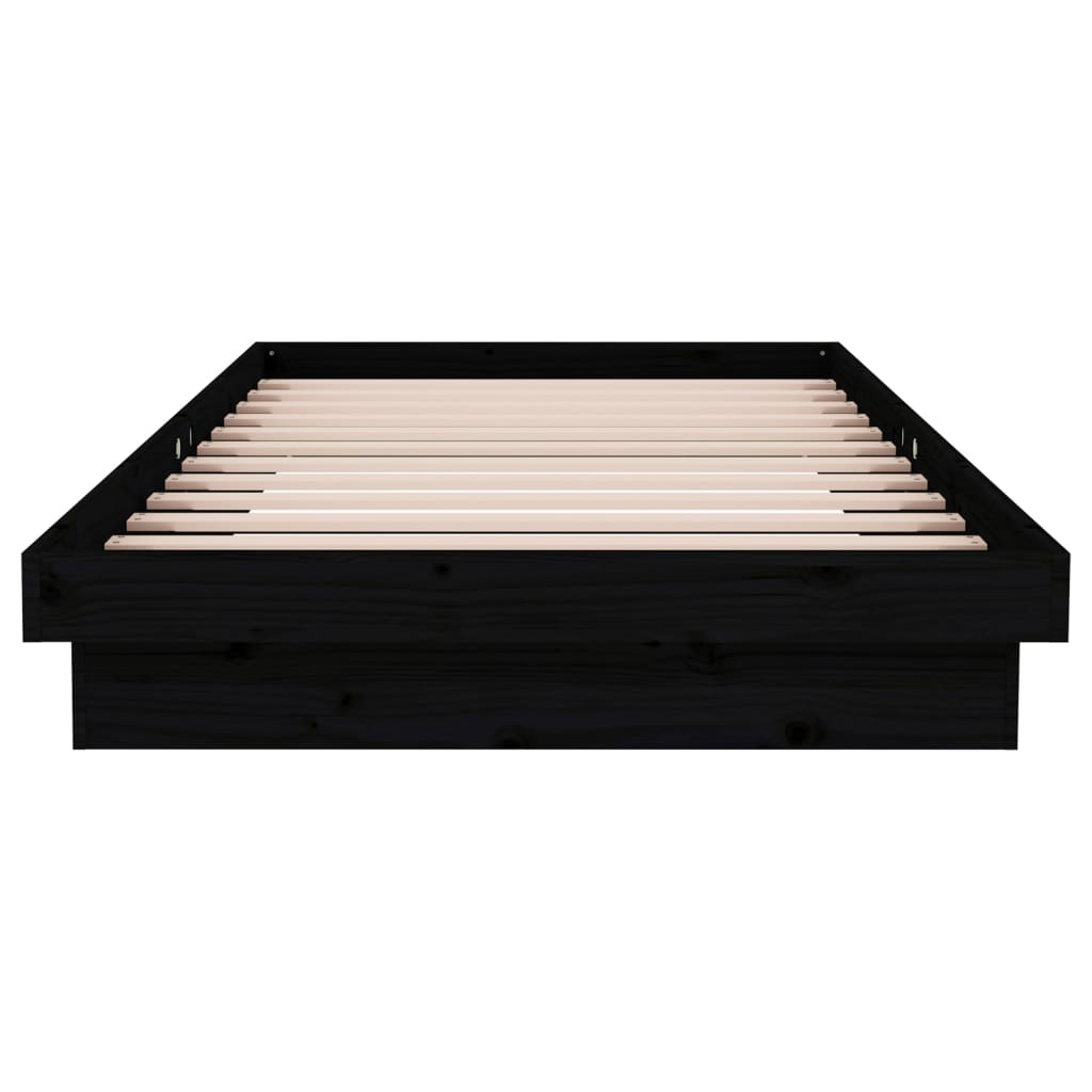 Okvir za krevet od masivnog drva crni 100 x 200 cm