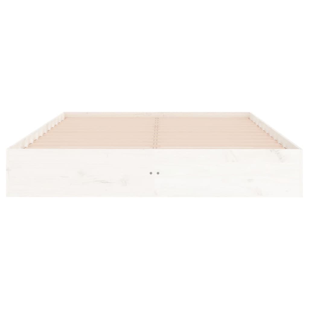 Okvir za krevet od masivnog drva bijeli 200 x 200 cm