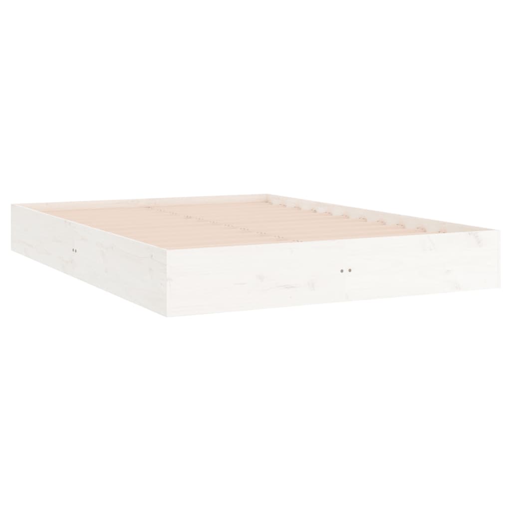 Okvir za krevet od masivnog drva bijeli 120 x 200 cm