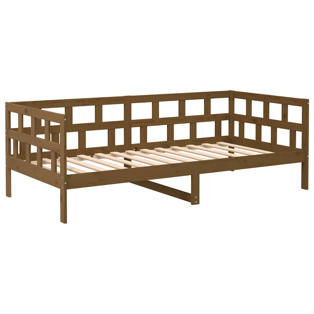 Dnevni ležaj od masivne borovine smeđa boja meda 80 x 200 cm