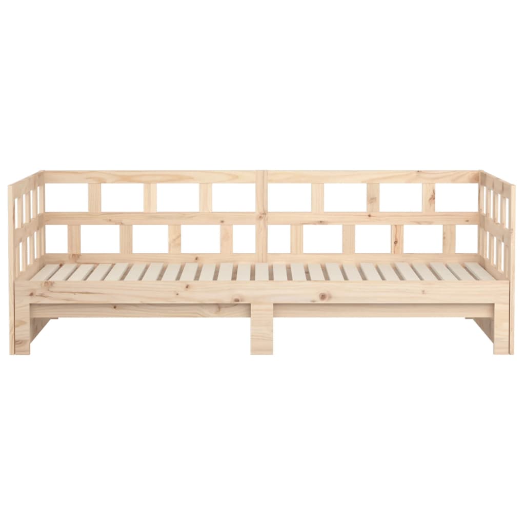 Dnevni krevet na izvlačenje masivna borovina 2x(80x200) cm