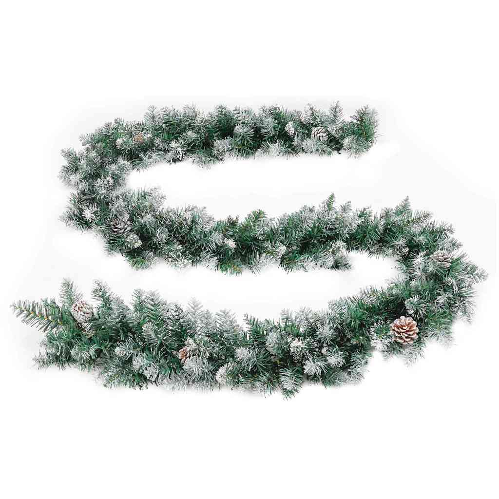 Božićna girlanda s LED svjetlima zelena 2,7 m PVC