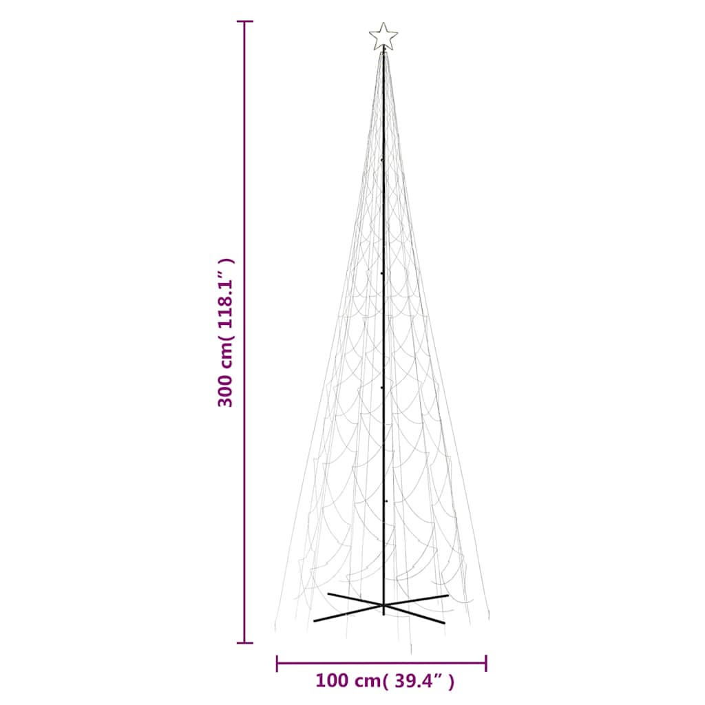 Stožasto božićno drvce toplo bijelo 3000 LED žarulja 230x800 cm