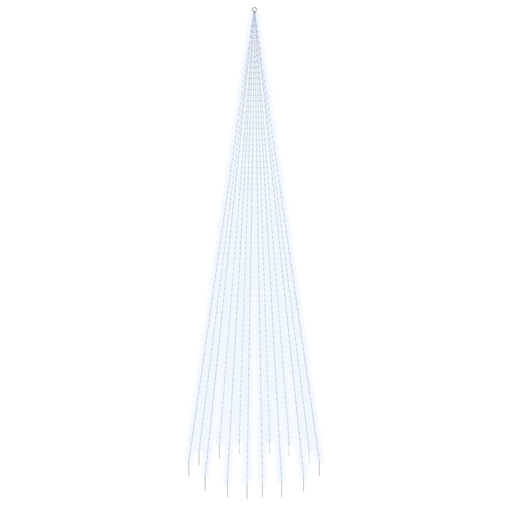 Božićno drvce na stijegu 1134 LED žarulje hladne bijele 800 cm