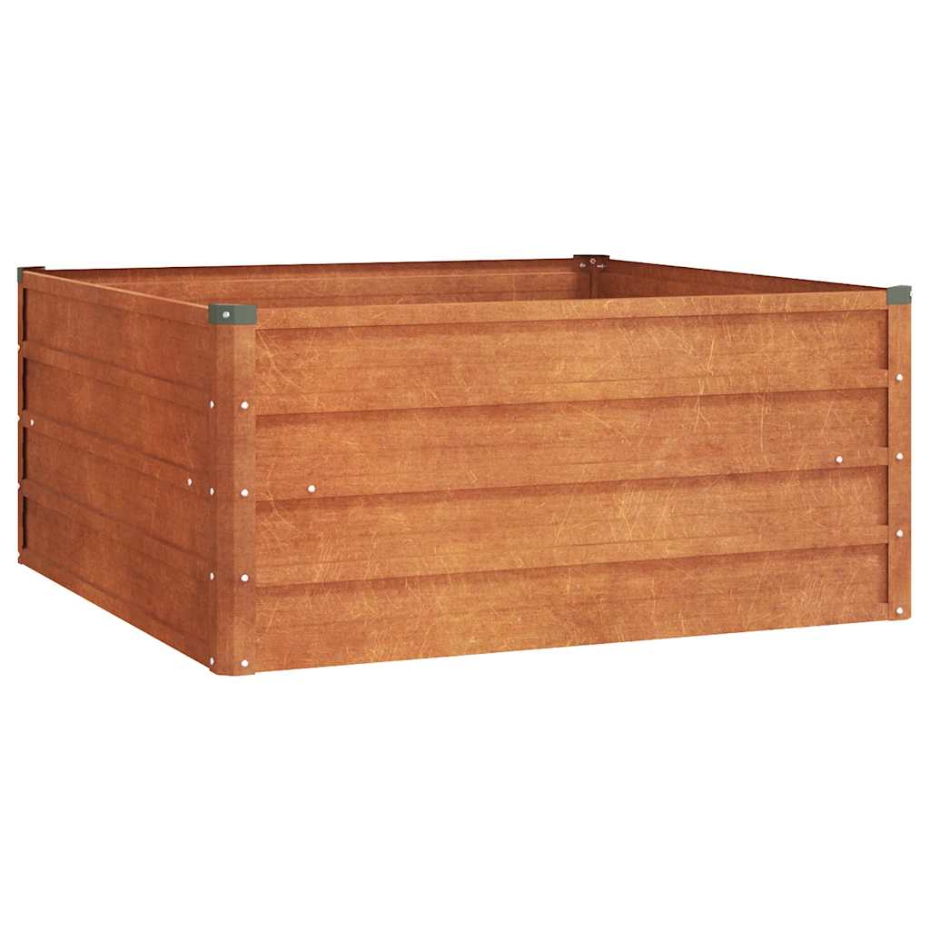 Povišena vrtna gredica boja hrđe 100x100x45 cm čelik COR-TEN