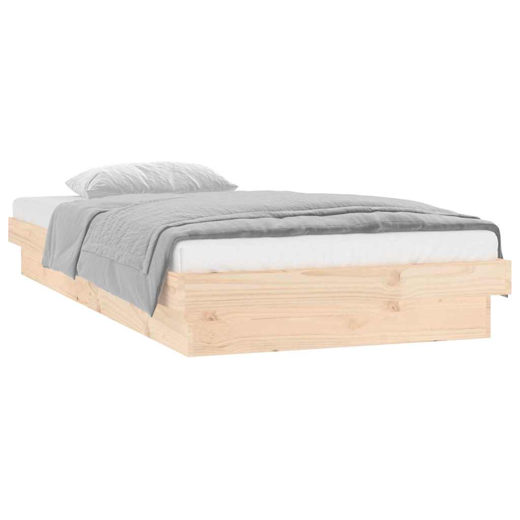 LED okvir kreveta 90 x 190 cm mali od masivnog drva