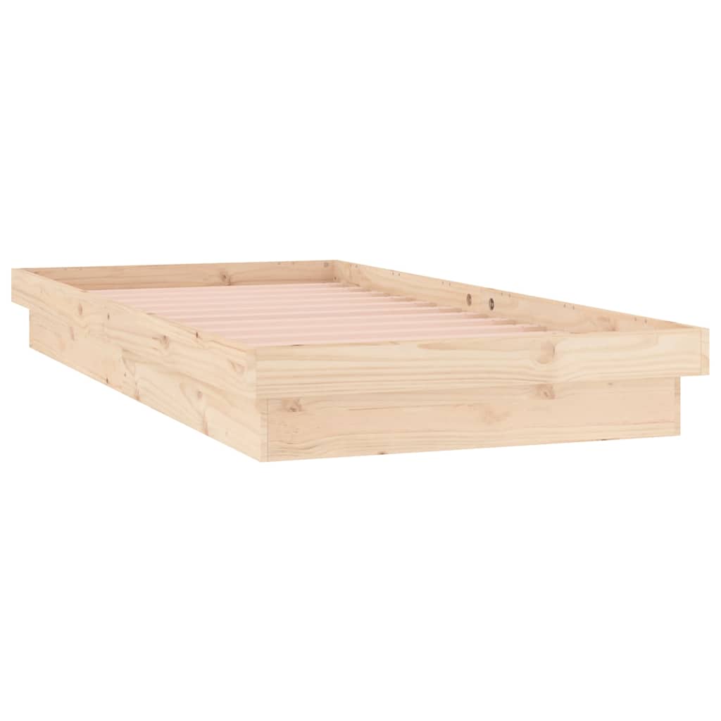LED okvir kreveta 90 x 190 cm mali od masivnog drva