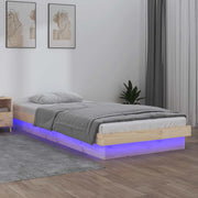 LED okvir kreveta 90 x 190 cm mali od masivnog drva