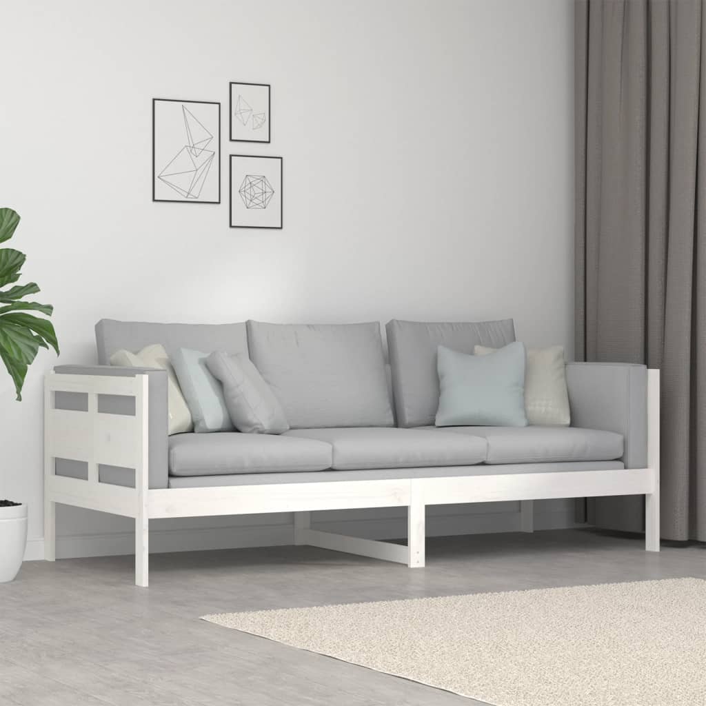 Dnevni ležaj bijeli 80 x 200 cm od masivne borovine