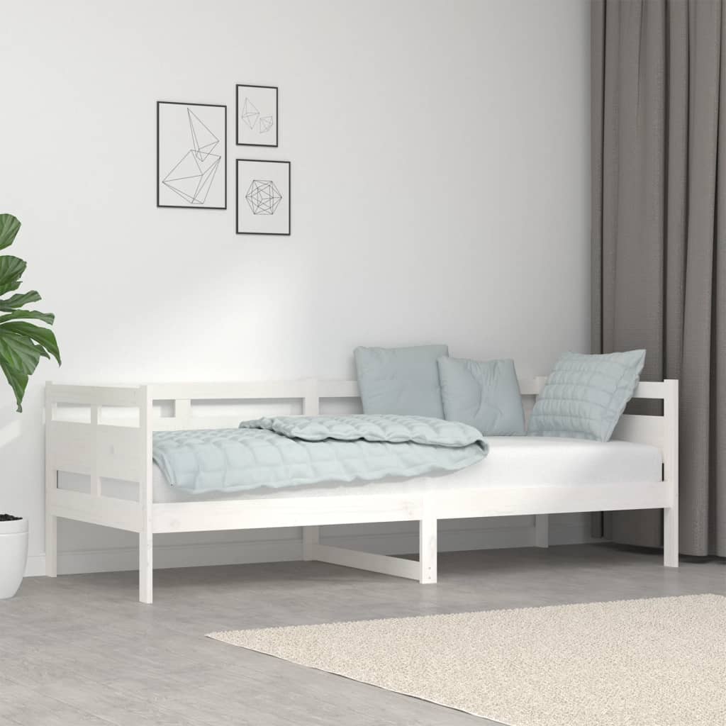 Dnevni ležaj bijeli 80 x 200 cm od masivne borovine