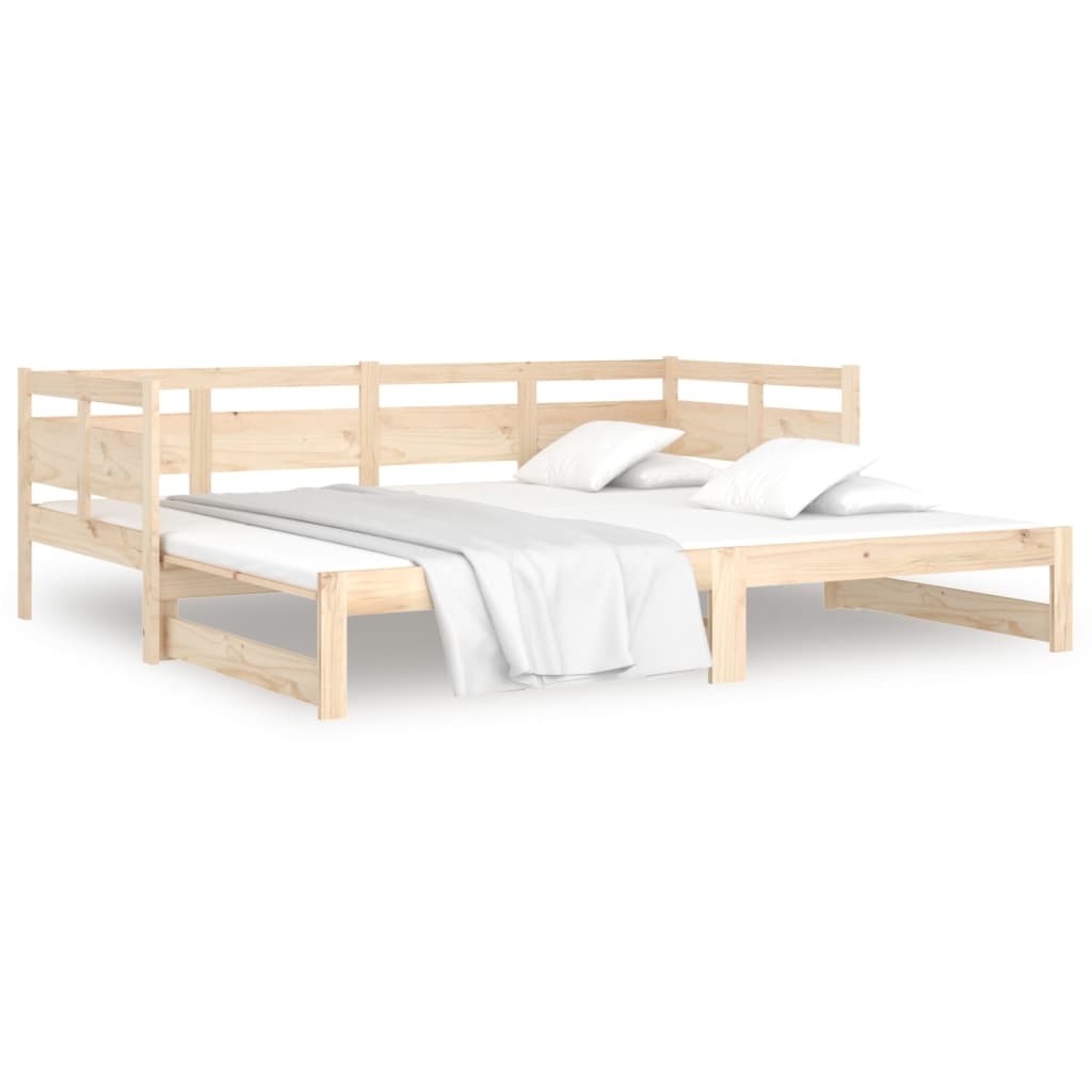 Dnevni krevet na izvlačenje masivna borovina 2x(80x200) cm