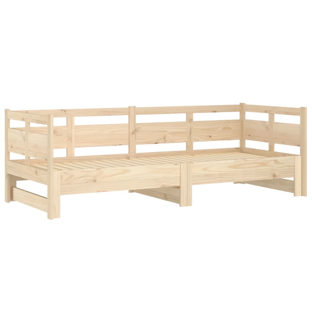 Dnevni krevet na izvlačenje masivna borovina 2x(80x200) cm