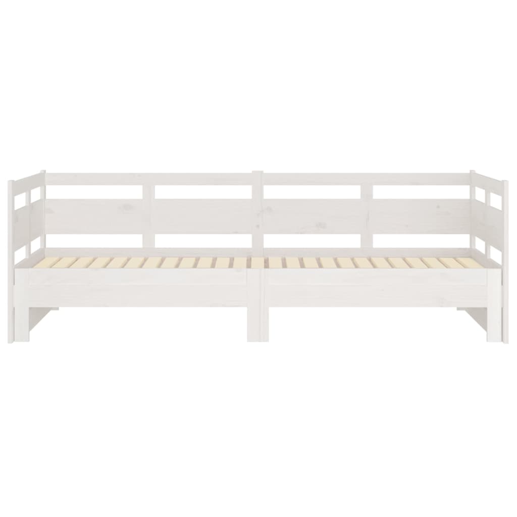 Dnevni ležaj na izvlačenje 2 x (80 x 200) cm bijeli od borovine