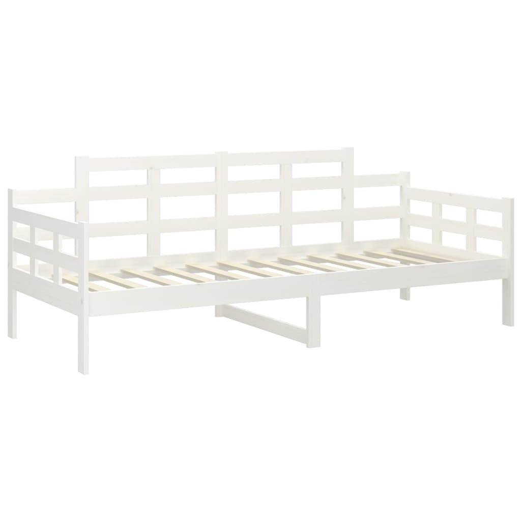 Dnevni ležaj bijeli 80 x 200 cm od masivne borovine