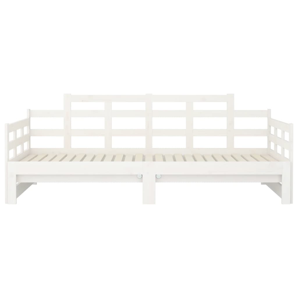Dnevni ležaj na izvlačenje bijeli 2x(90x190)cm masivna borovina