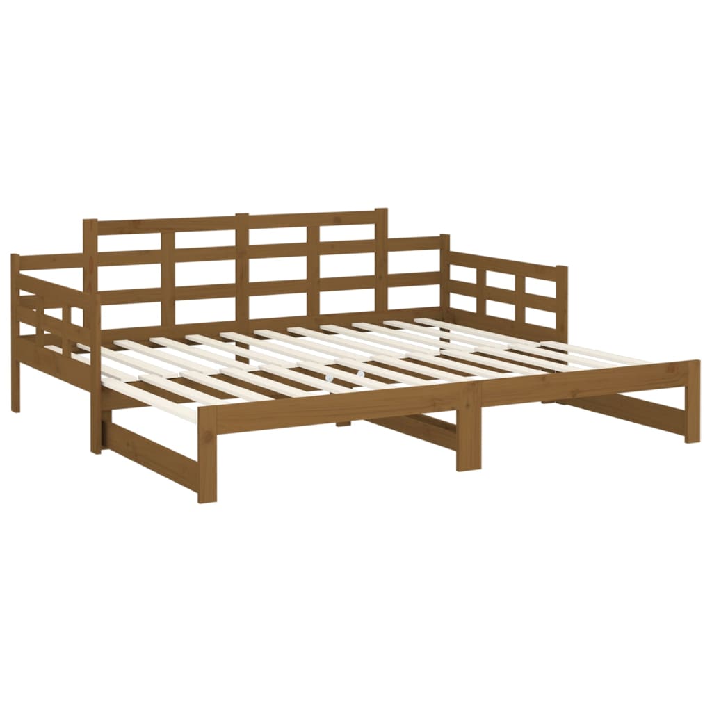 Dnevni ležaj na izvlačenje boja meda 2x(90x190) cm od borovine