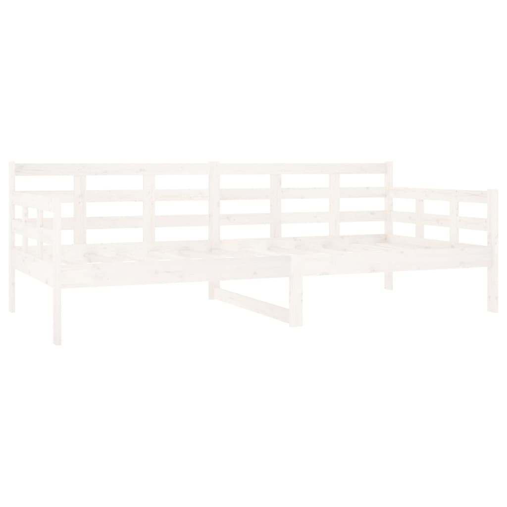 Dnevni ležaj bijeli od masivne borovine 90 x 200 cm