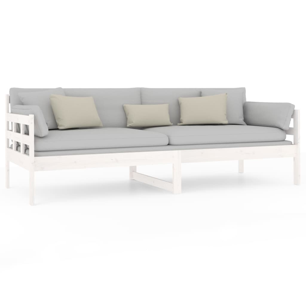 Dnevni ležaj bijeli 80 x 200 cm od masivne borovine