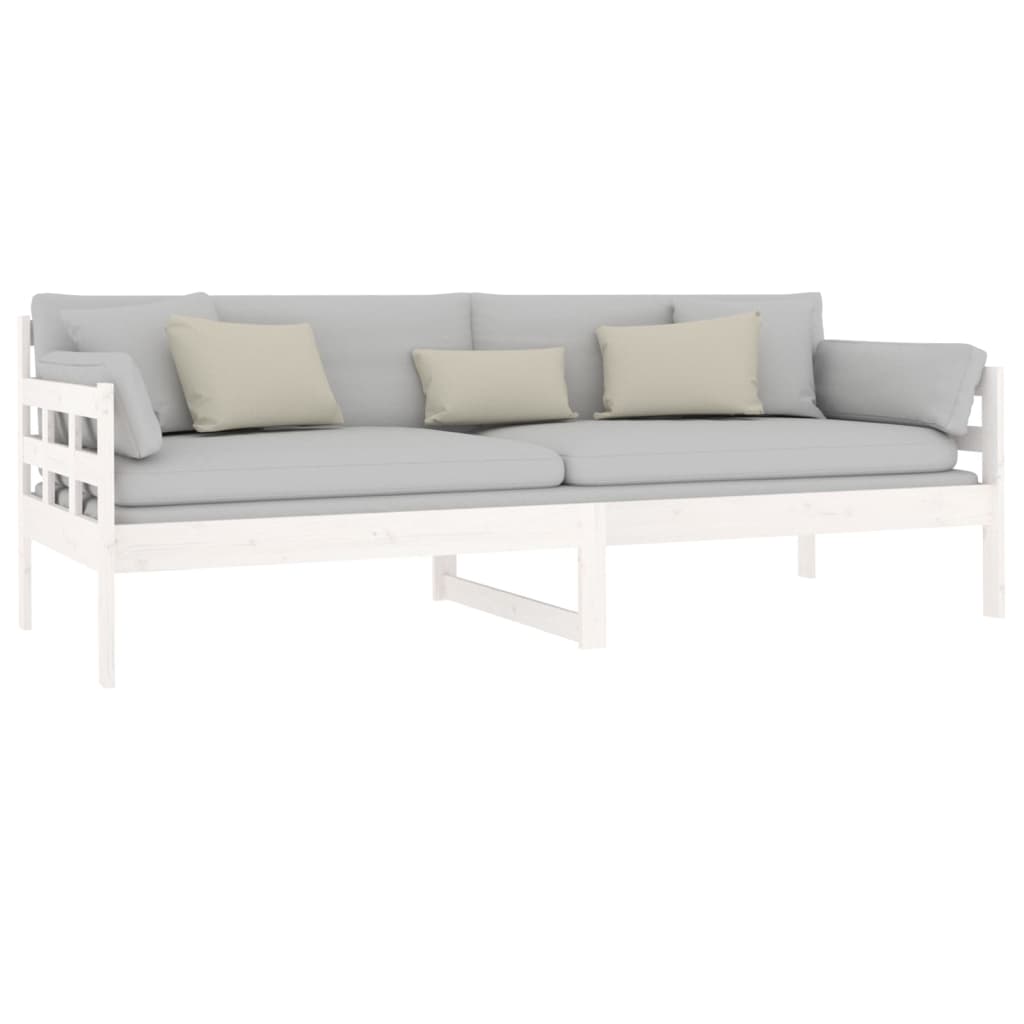 Dnevni ležaj bijeli 80 x 200 cm od masivne borovine