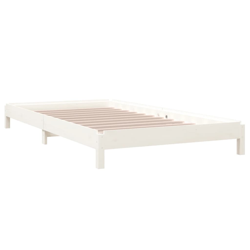 Složivi krevet bijeli 100 x 200 cm od masivne borovine