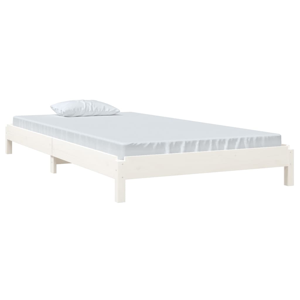 Složivi krevet bijeli 90x190 cm od masivne borovine
