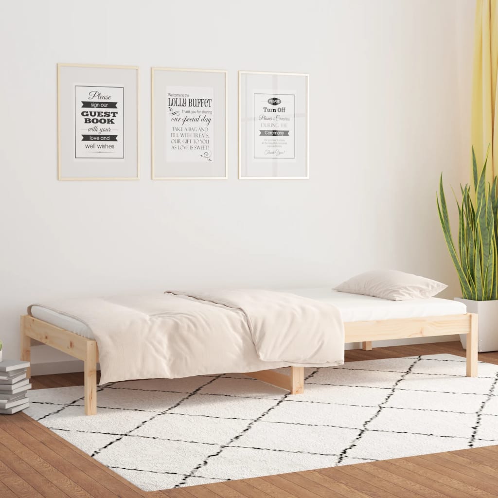Dnevni krevet 90 x 190 cm mali masivna borovina