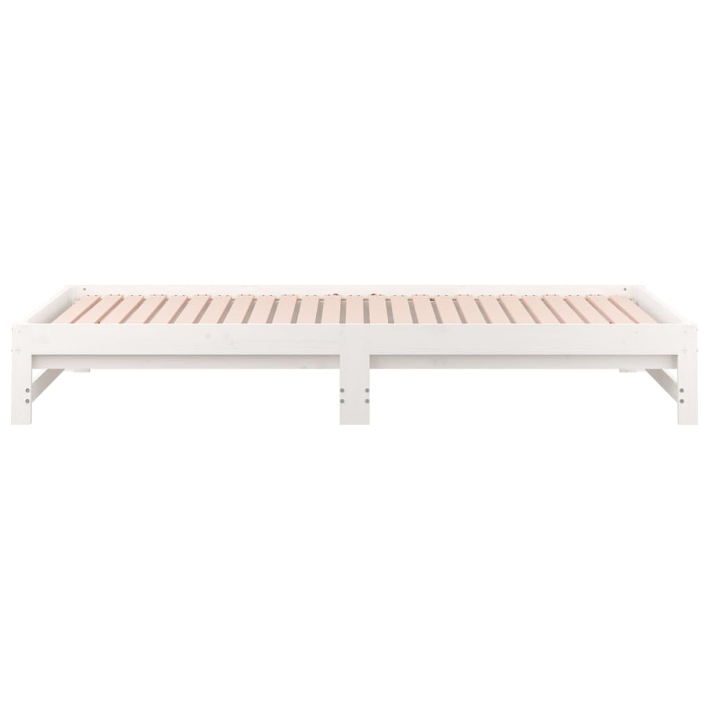 Dnevni ležaj na izvlačenje bijeli 2x(80x200)cm masivna borovina
