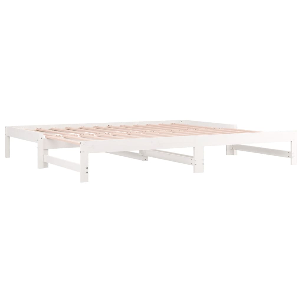 Dnevni ležaj na izvlačenje bijeli 2x(90x190)cm masivna borovina