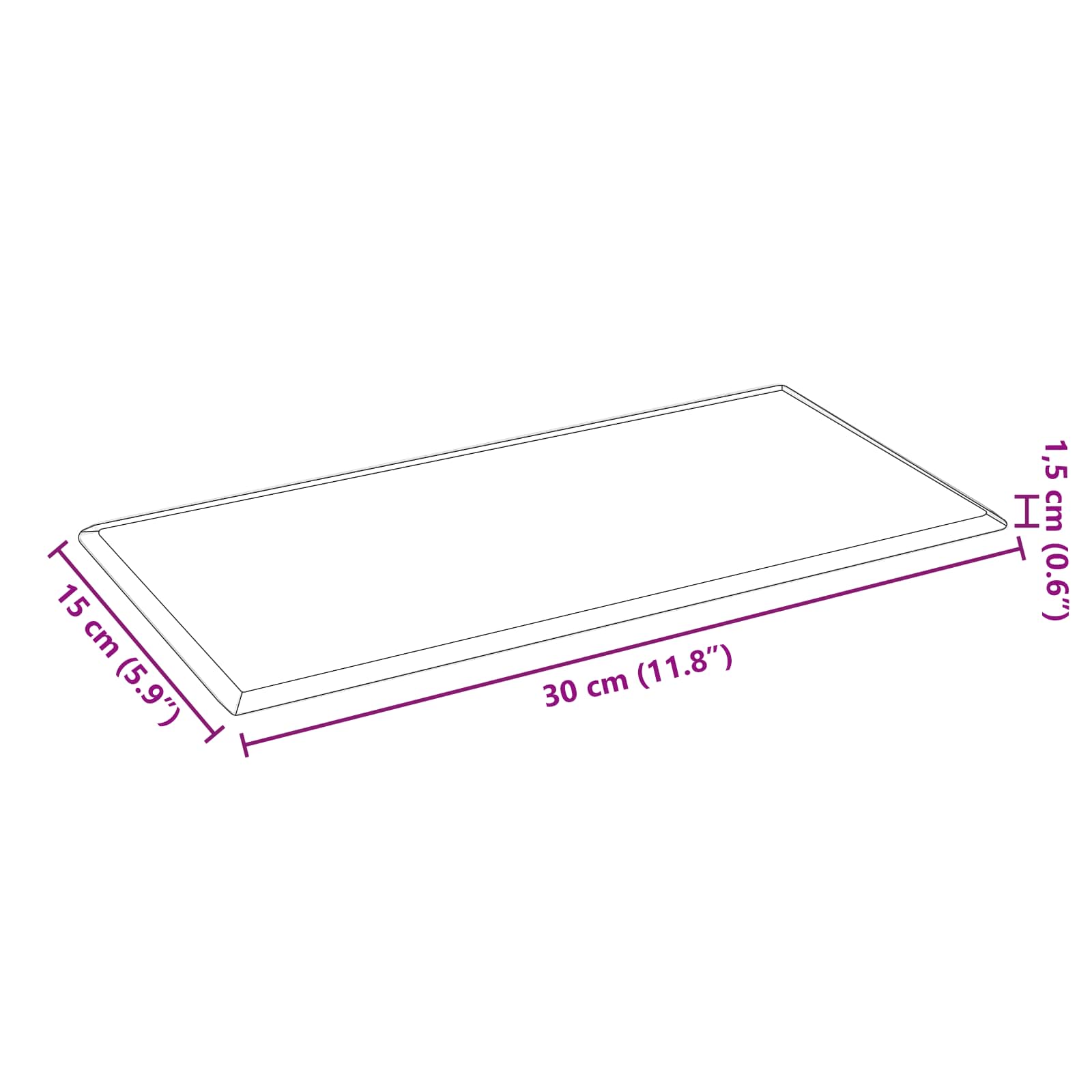 Zidna uzglavlja 12 pcs Crvena 30 x 15 cm Lažna koža
