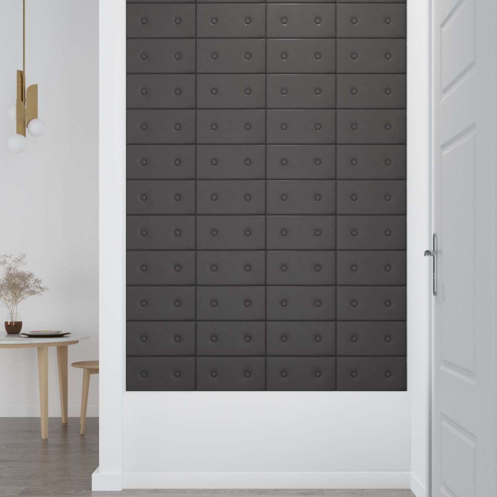 Zidna uzglavlja 12 pcs Sivi 30 x 15 cm Lažna koža