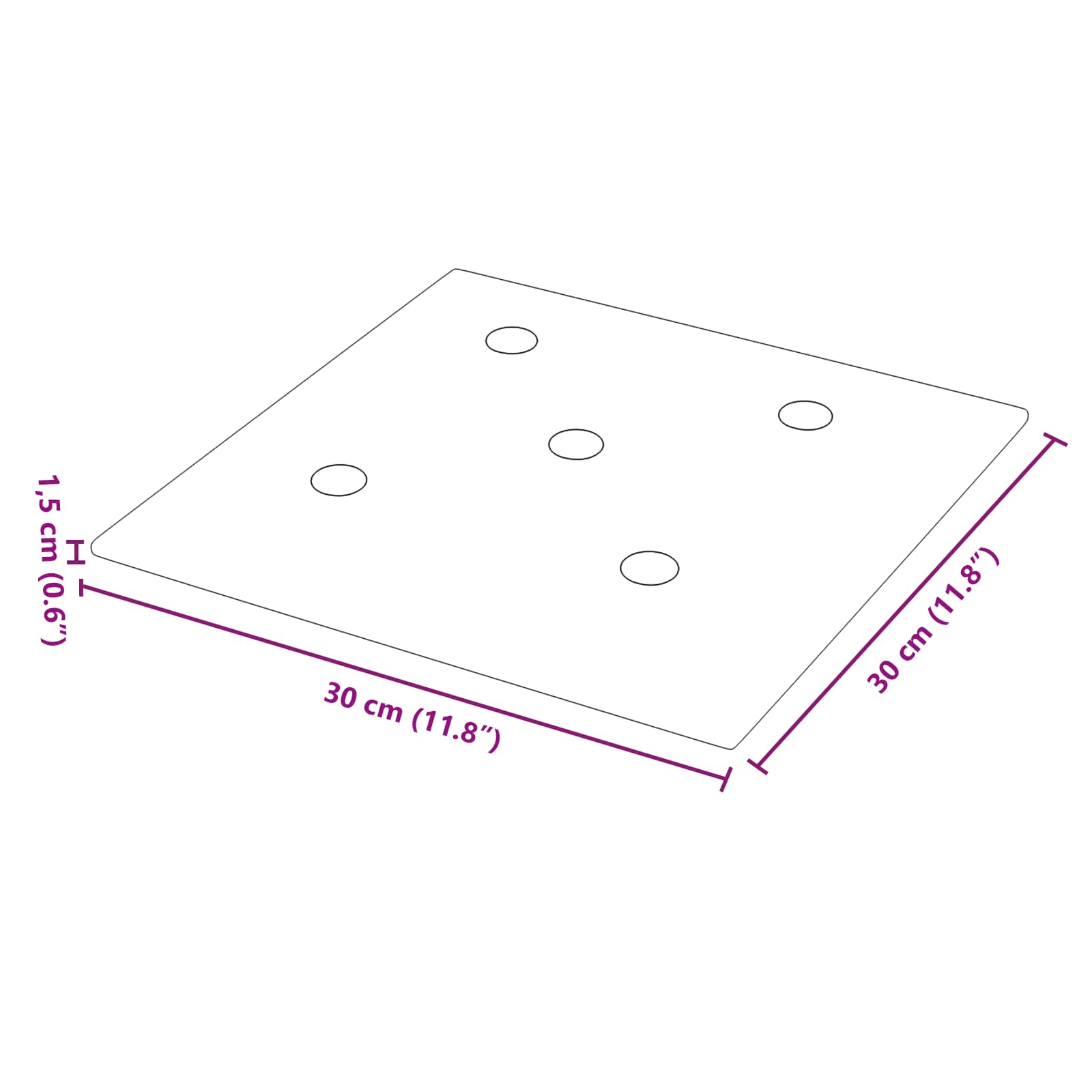 Zidna uzglavlja 12 pcs Smeđa 30 x 30 cm Lažna koža