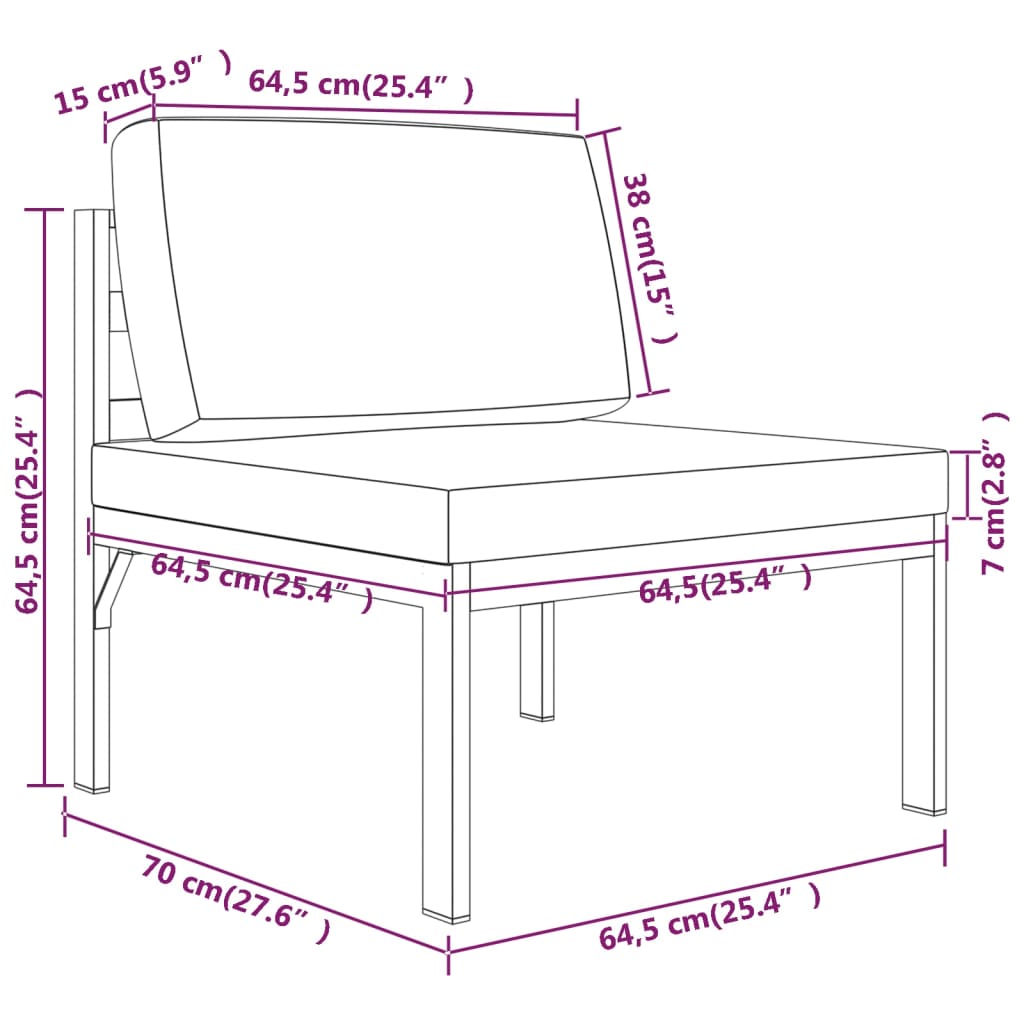 5-dijelna vrtna garnitura s jastucima aluminijska antracit