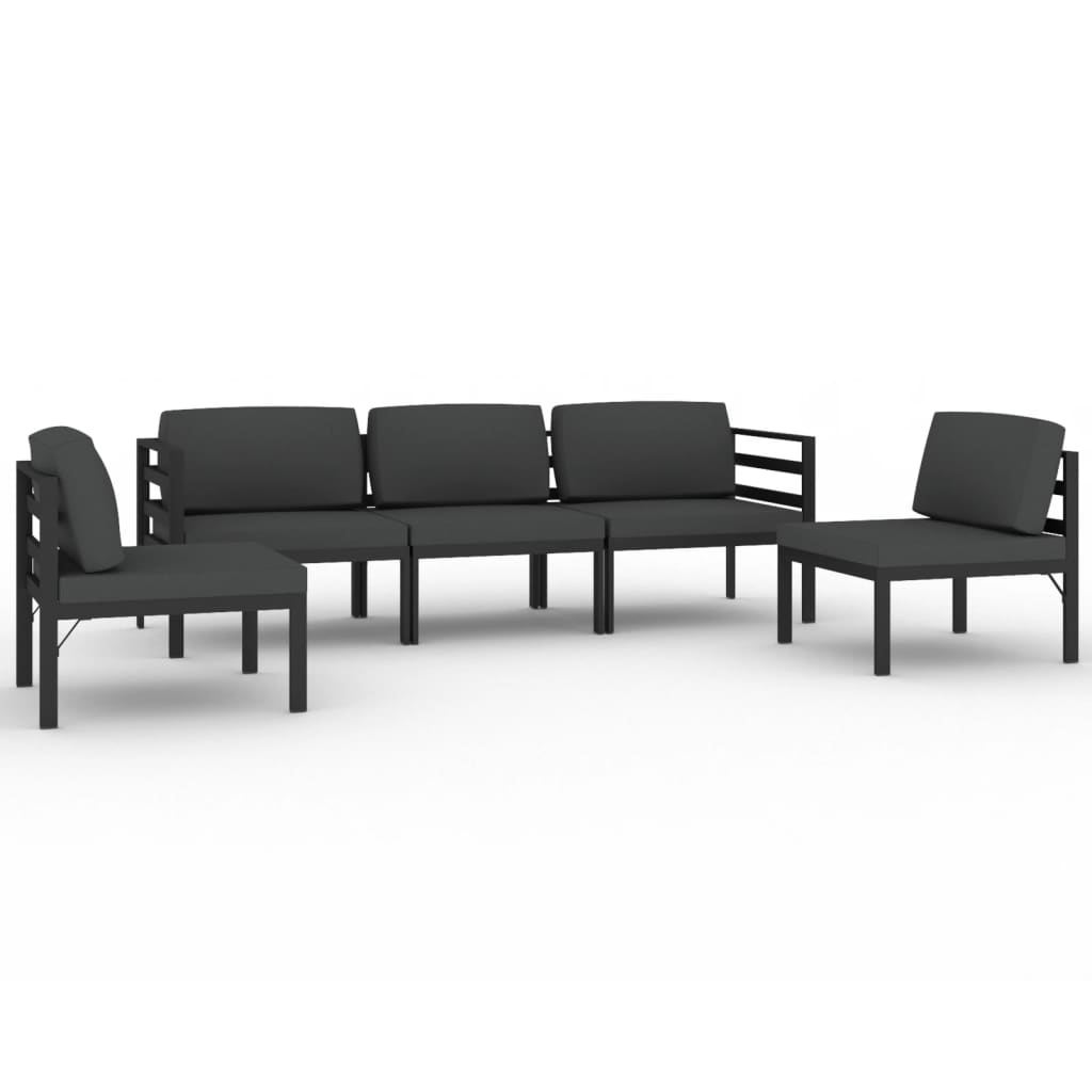 5-dijelna vrtna garnitura s jastucima aluminijska antracit