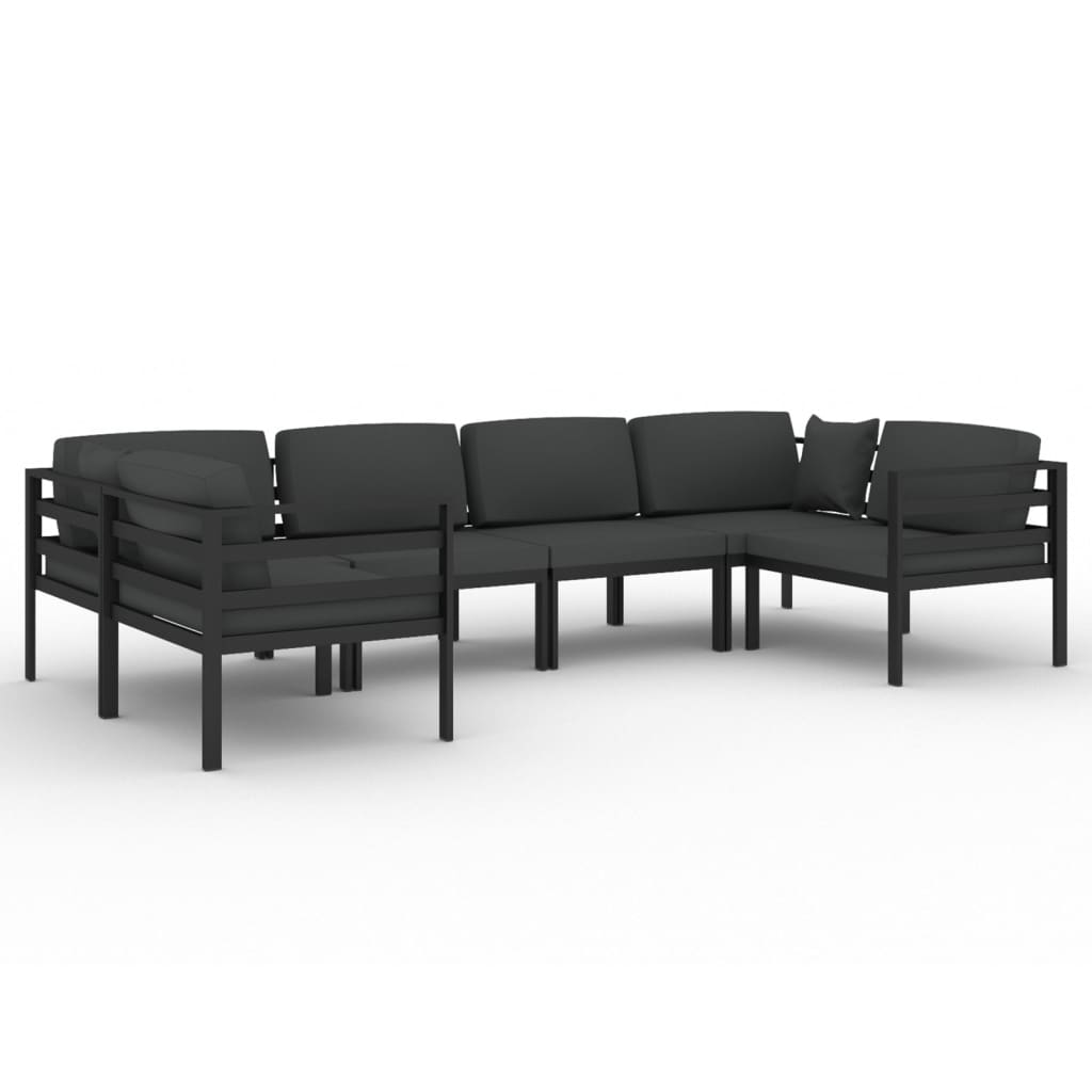 6-dijelna vrtna garnitura s jastucima aluminijska antracit