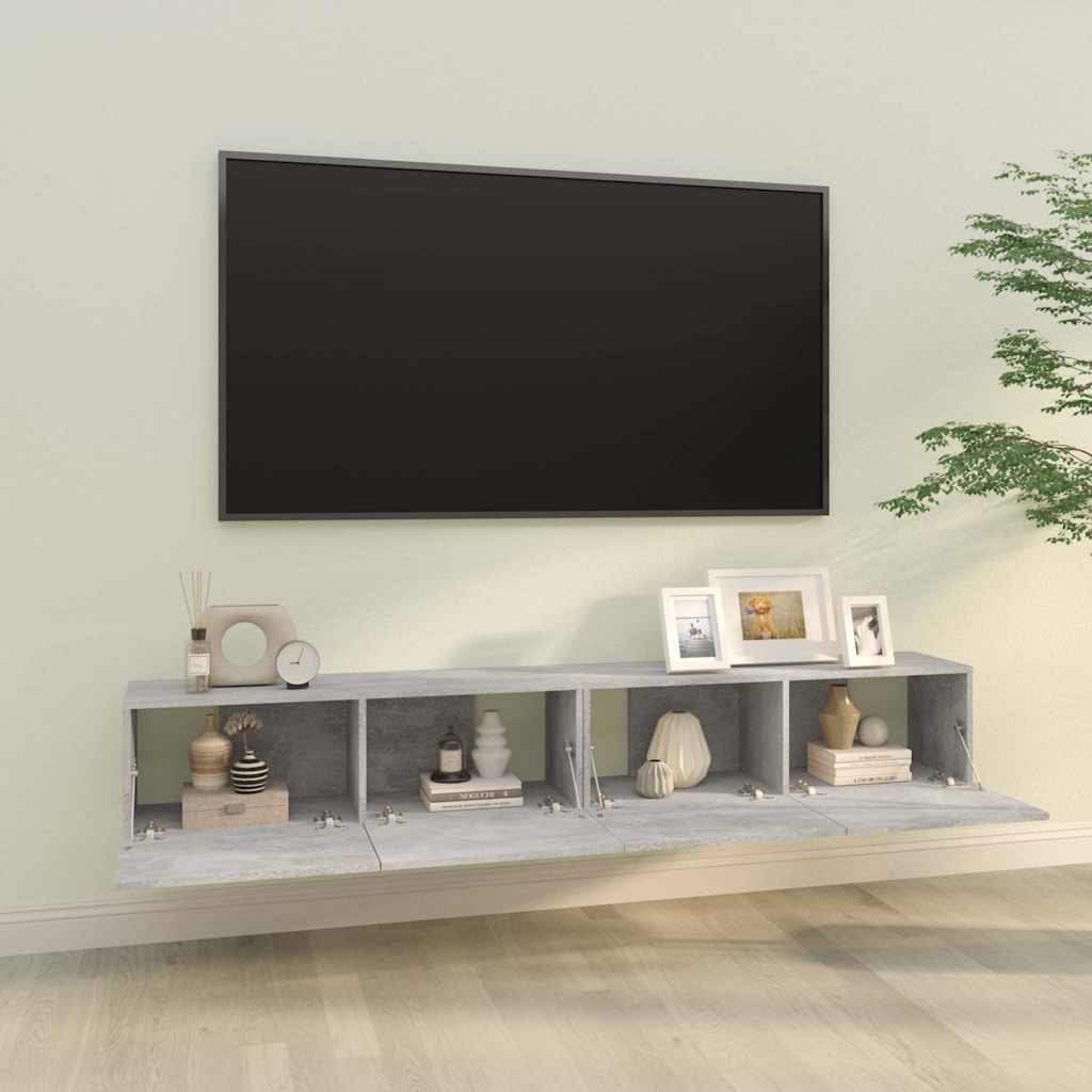 Zidni TV ormarići 2 kom sivi 100 x 30 x 30 cm konstruirano drvo