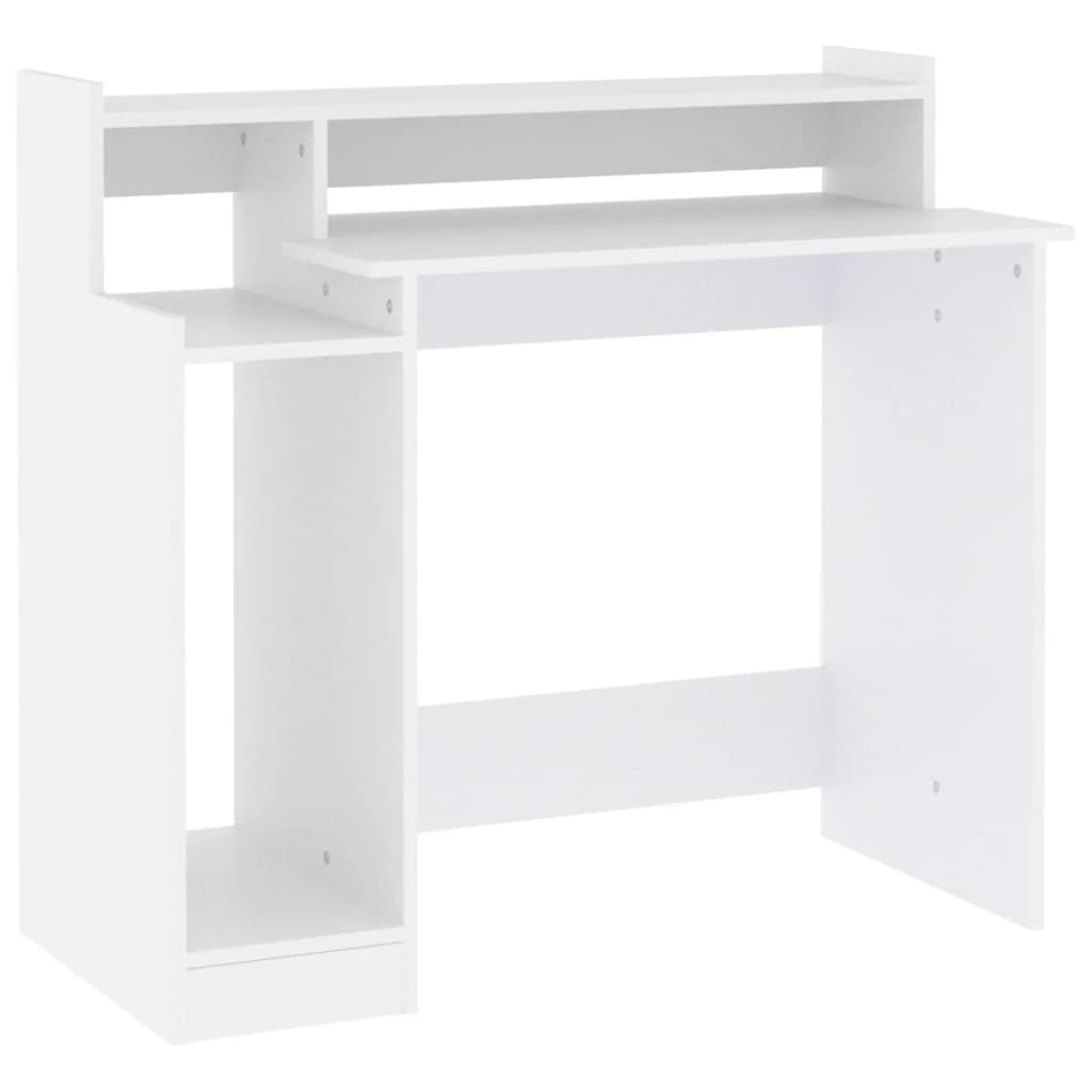 Radni stol s LED svjetlima bijeli 97x45x90 cm konstruirano drvo