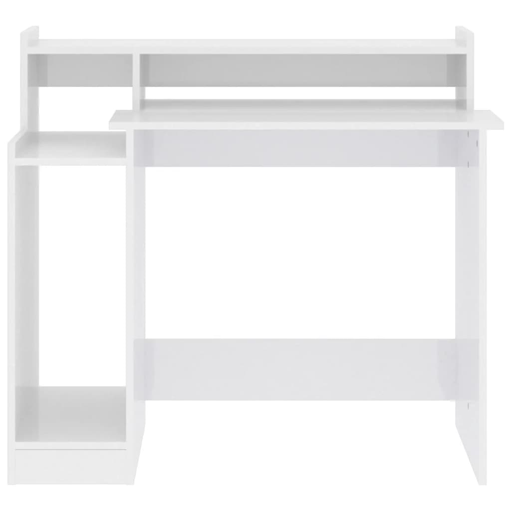 Radni stol s LED svjetlima bijeli 97x45x90 cm konstruirano drvo