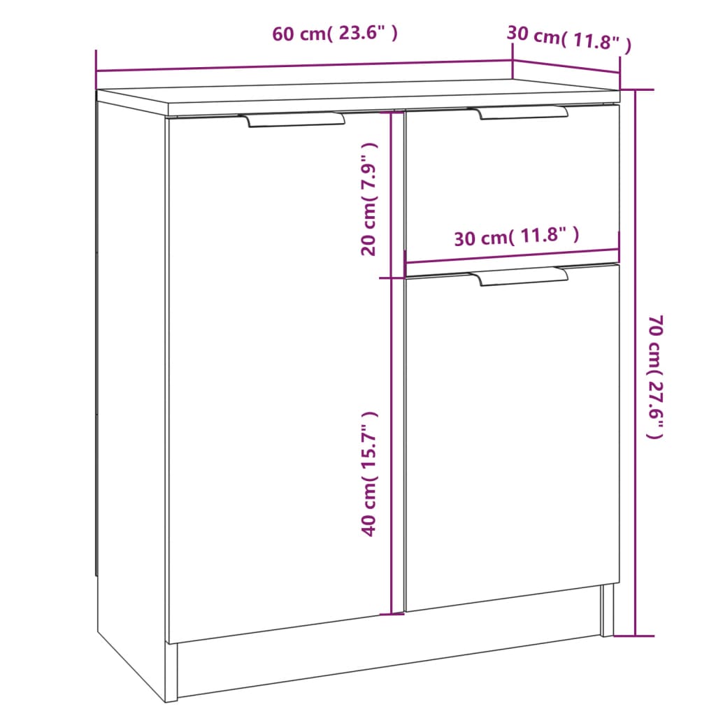 Komoda boja hrasta sonome 60 x 30 x 70 cm od konstruiranog drva